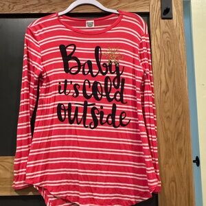 Pink Striped Long Sleeve Shirt